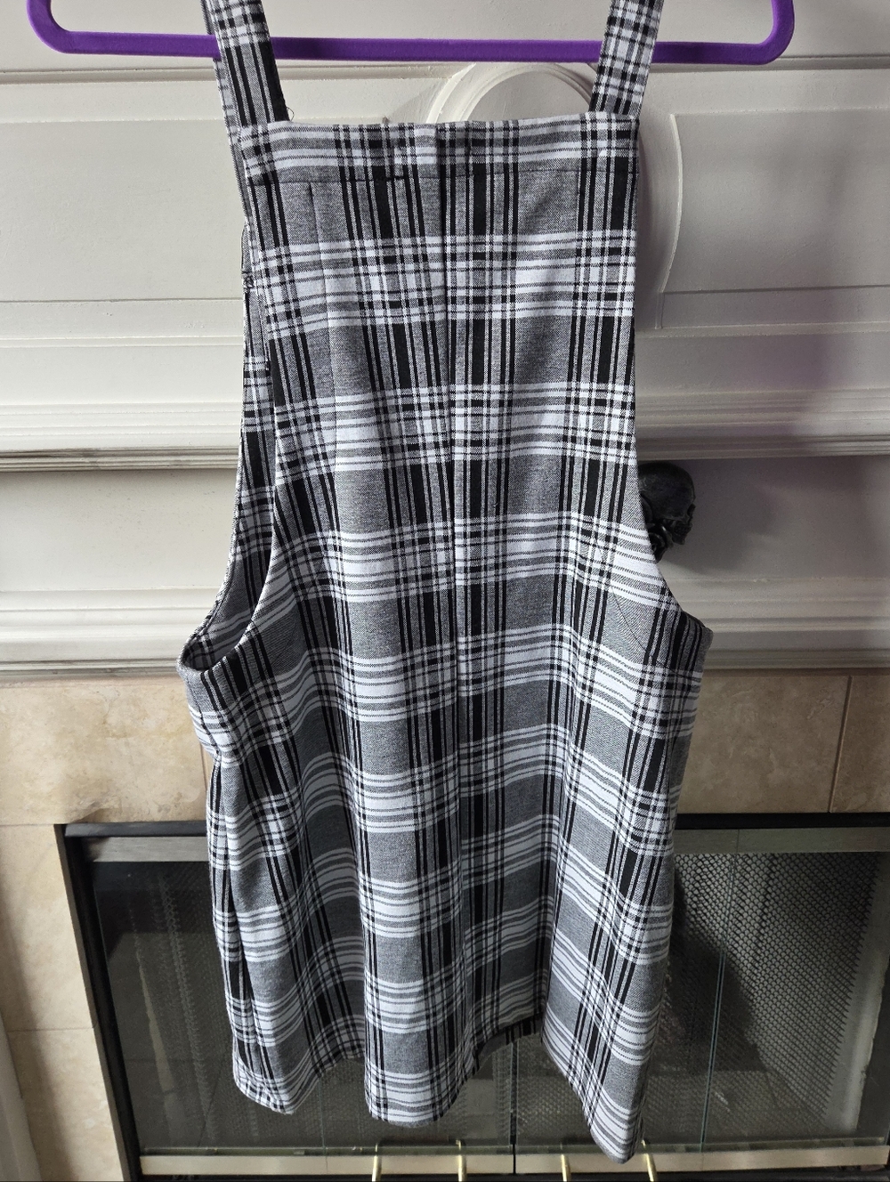Jolt Black & White Plaid Overall Pinafore Size M - Picture 2 of 8